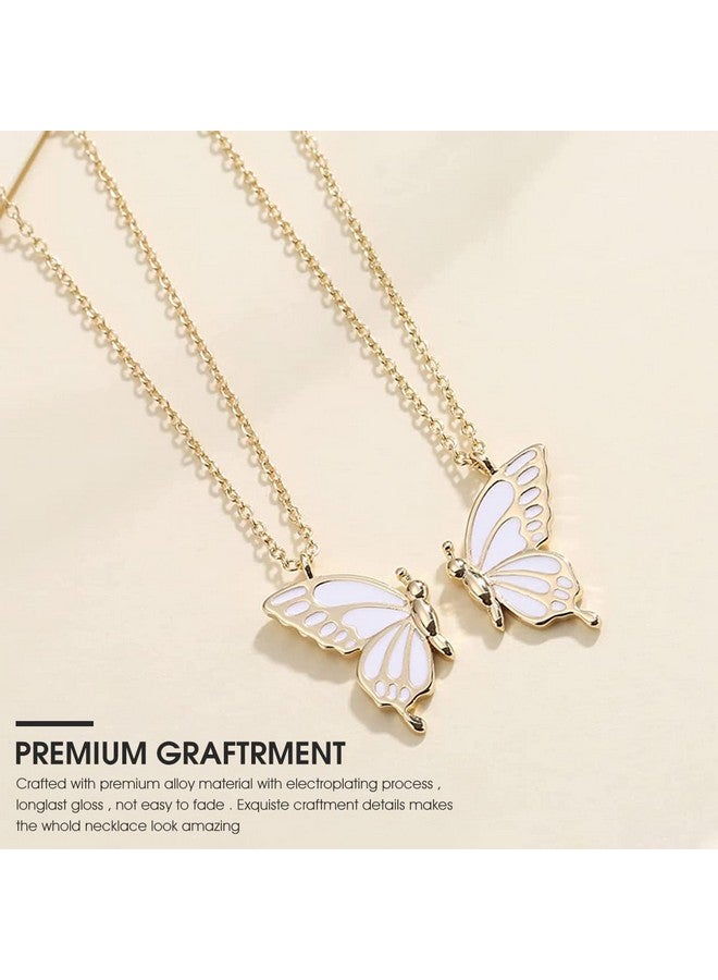 ZIBUYU® Necklace for Girls and Women Stylish Cute Butterfly Necklace Alloy BFF Best Friend Friendship Necklace Butterfly Pendant Locket Rakhi Birthday Gift for Women, Girls, Sister (Golden) - 1 Pair - Image 4