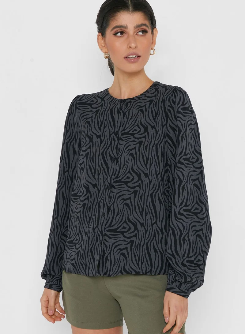 Jacqueline de Yong Button Dow Printed Top