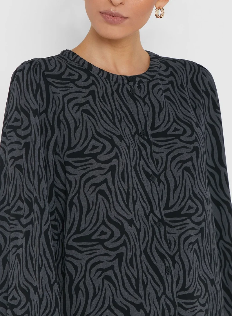 Jacqueline de Yong Button Dow Printed Top