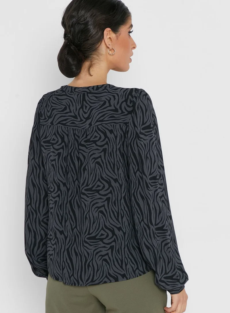 Jacqueline de Yong Button Dow Printed Top