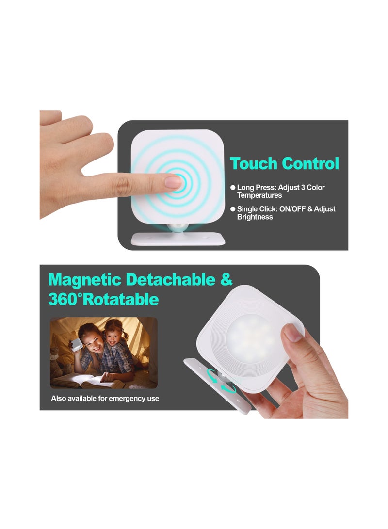 SOLARAE Wall Lights, for Bedroom Living Room, Rechargeable Battery Operated LED Wall Sconces, with 3 Color Temperatures 3 Brightness Levels, Magnetic Cordless Wireless Wall Mounted Lamp, for Reading Study - Image 4