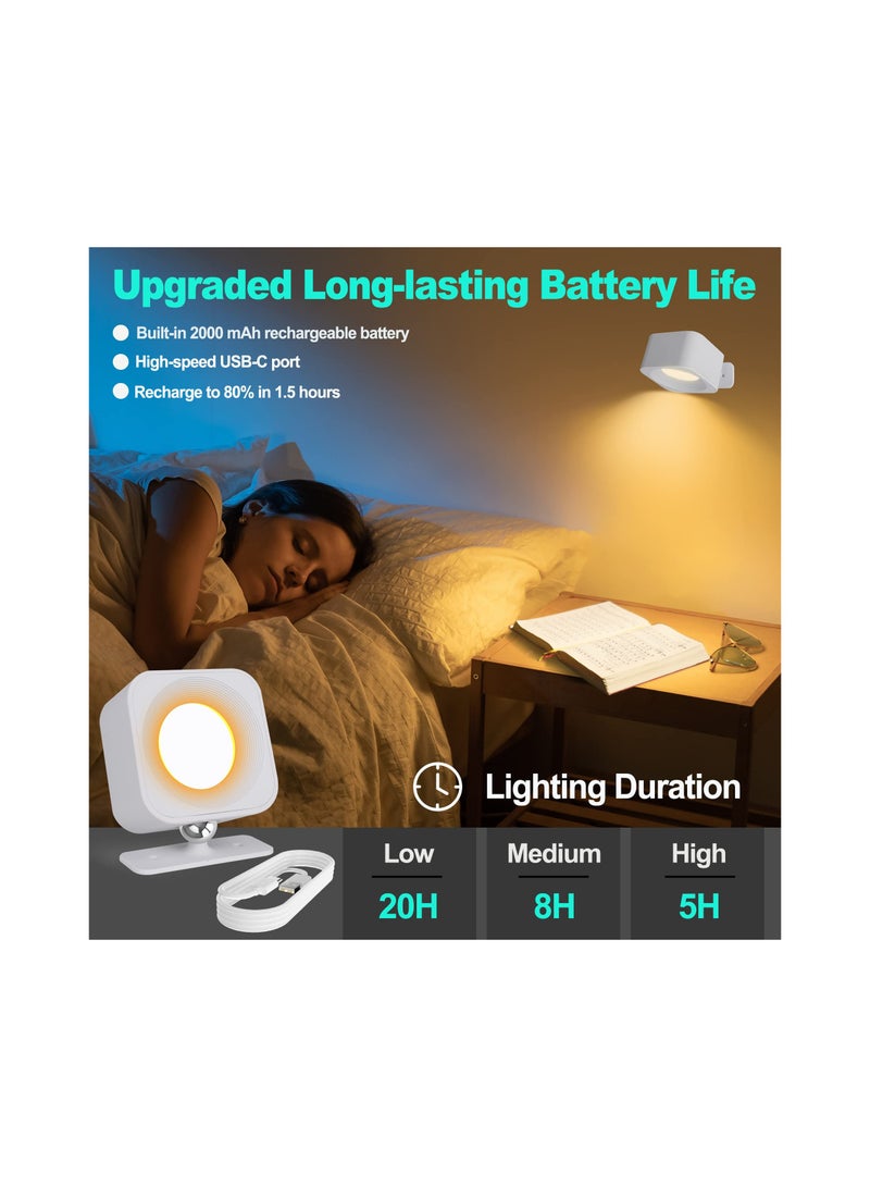 SOLARAE Wall Lights, for Bedroom Living Room, Rechargeable Battery Operated LED Wall Sconces, with 3 Color Temperatures 3 Brightness Levels, Magnetic Cordless Wireless Wall Mounted Lamp, for Reading Study - Image 3