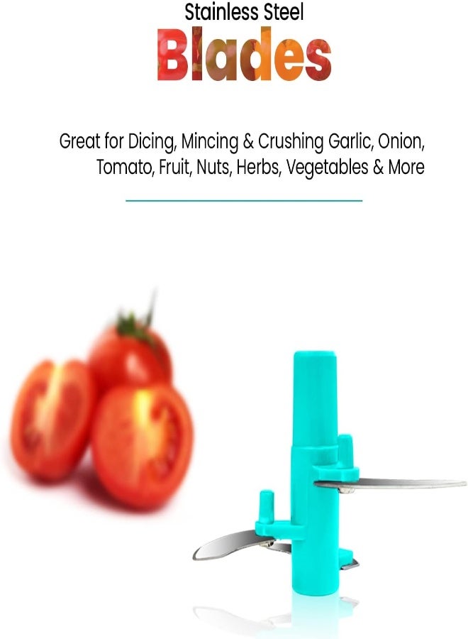 AKDC Candes Quick Hand Stainless Steel Blades, Vegetable And Fruits Chopper (Green) - Image 5