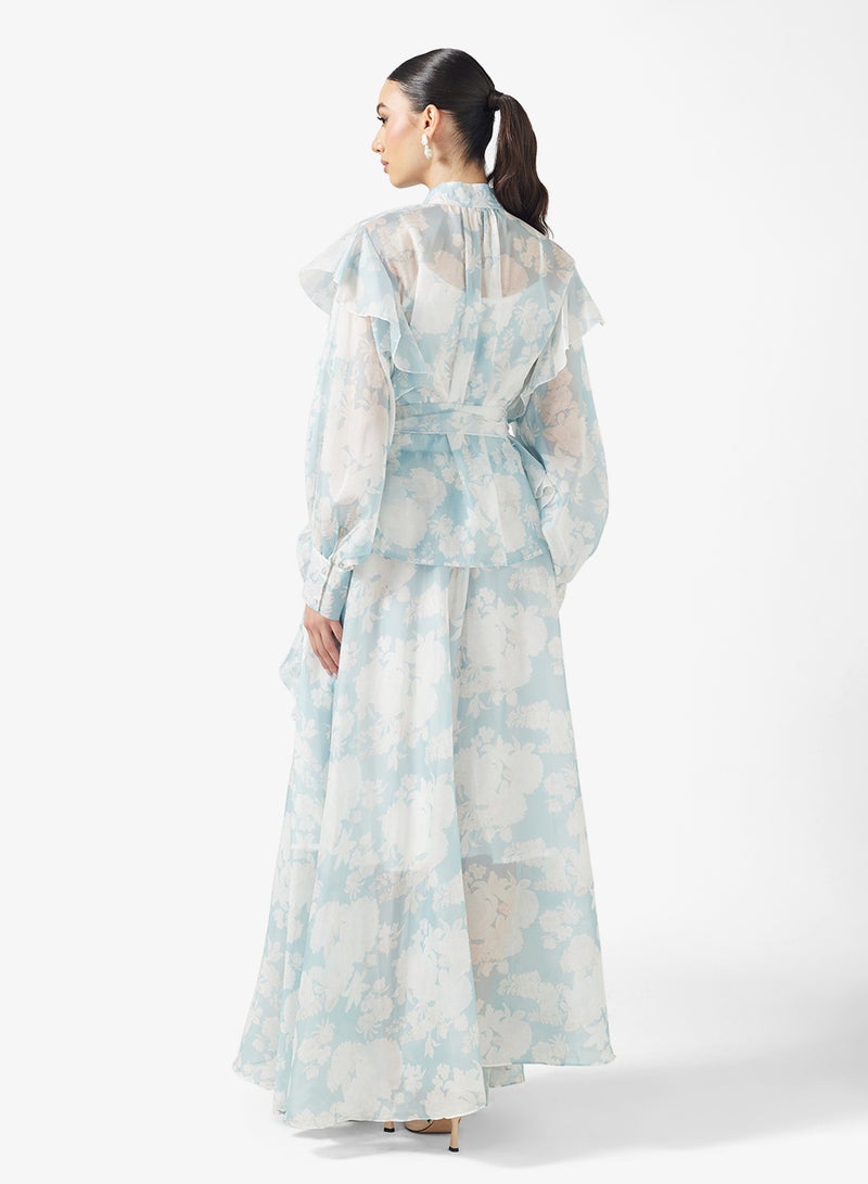 خزانة طقم بلوزة وتنورة مطبوعة - Image 2