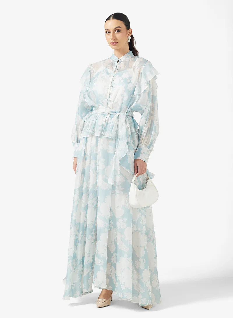 Printed Top & Skirt Set
