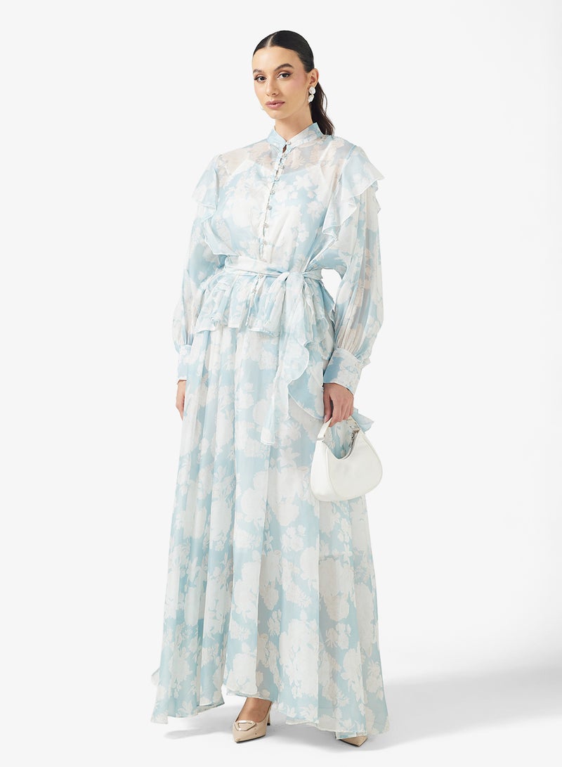 خزانة طقم بلوزة وتنورة مطبوعة - Image 1