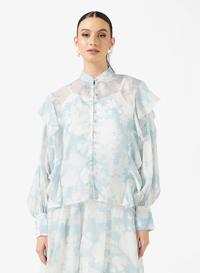 خزانة طقم بلوزة وتنورة مطبوعة - Image 3