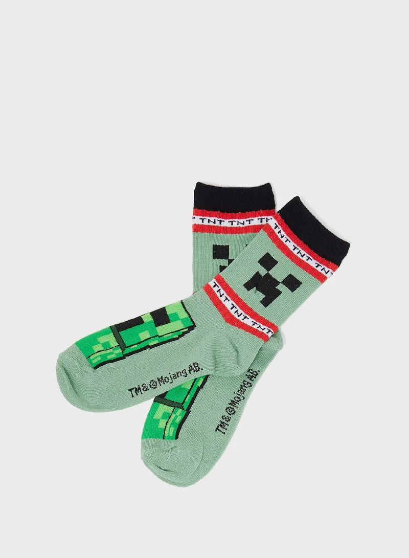MINECRAFT Minecraft Pack Of 3 Printed Sockes