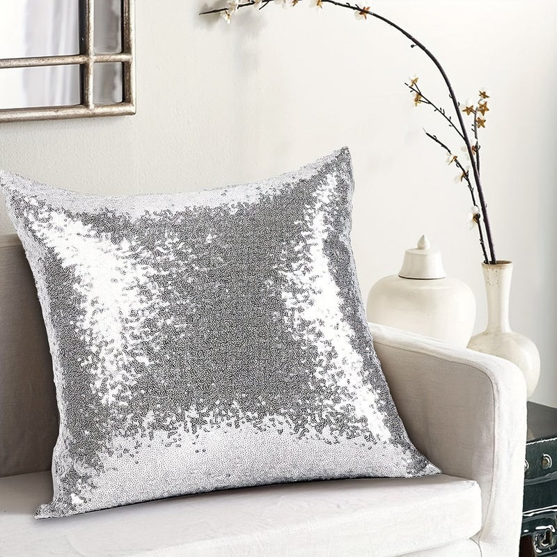 Christmas Silvery Pillowcases 15.75x15.75 Inch Festive Decor 2pcs - Image 4
