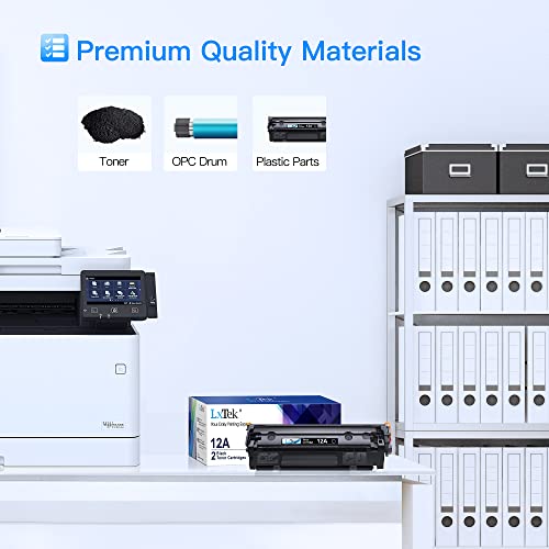 LxTek Compatible Toner Cartridge Replacement for HP 12A Q2612A Compatible with Laserjet 1012 1022 1020 1018 1022N 1010 3015 3050 3030 3052 3055 M1319F Printers (2 Black, High Yield) - Image 5