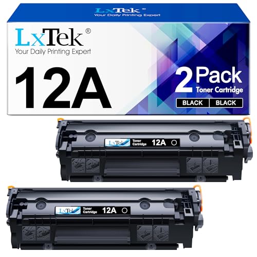 LxTek Compatible Toner Cartridge Replacement for HP 12A Q2612A Compatible with Laserjet 1012 1022 1020 1018 1022N 1010 3015 3050 3030 3052 3055 M1319F Printers (2 Black, High Yield) - Image 1