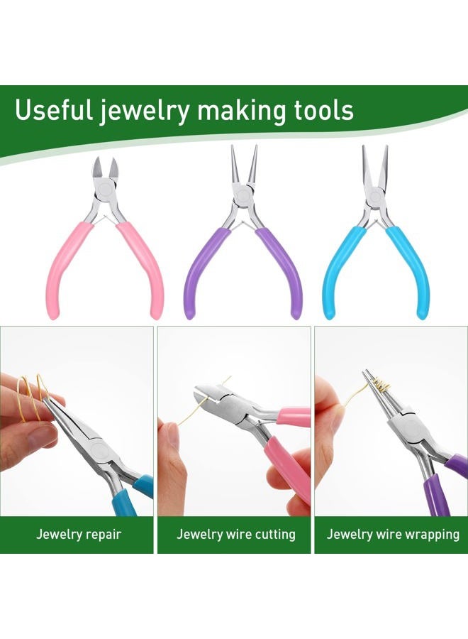 Ferraycle 3 Rolls 18/20/22 Gauge Craft Jewelry Wire Aluminum Wire with Ring Sizer Pliers for Jewelry Making (Gold) - Image 4