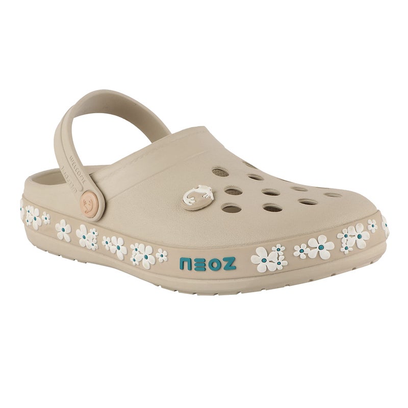 Neoz Casual Slingback Clogs for Kids with Soft Sole | Slip-On Breathable, Lightweight | Comfortable & Durable | Stylish Indoor & Outdoor Sandals Clogs for Kids, K-JASMINE-IVORY_5 - Image 5