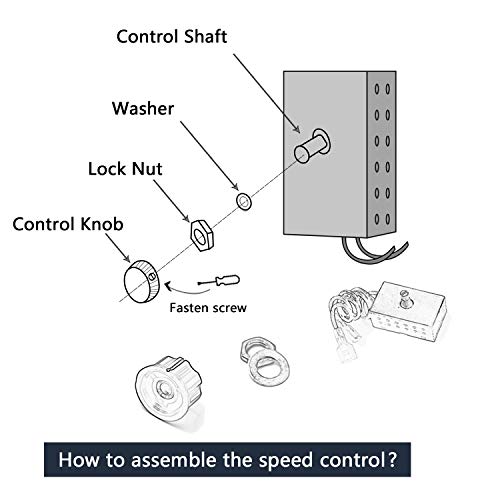 Hongso Fireplace Stove Blower Fan Variable Rheostat Speed On/Off Switch Ctrl with 2 Male Connectors, Fireplace Fan Speed Control - Image 4