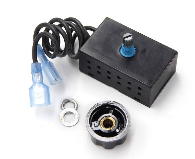 Hongso Fireplace Stove Blower Fan Variable Rheostat Speed On/Off Switch Ctrl with 2 Male Connectors, Fireplace Fan Speed Control - Image 1