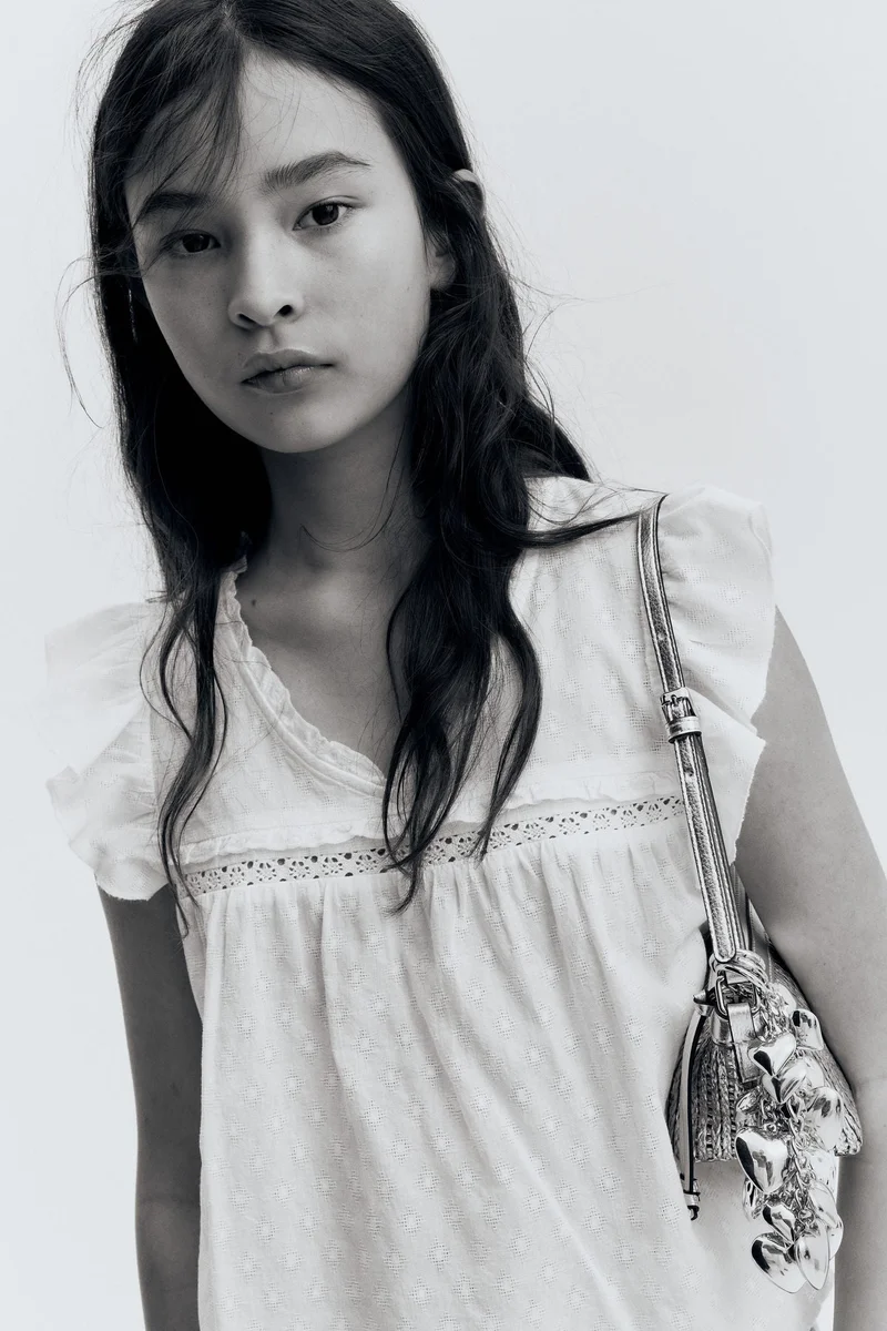 H&M Frill-trimmed cotton blouse