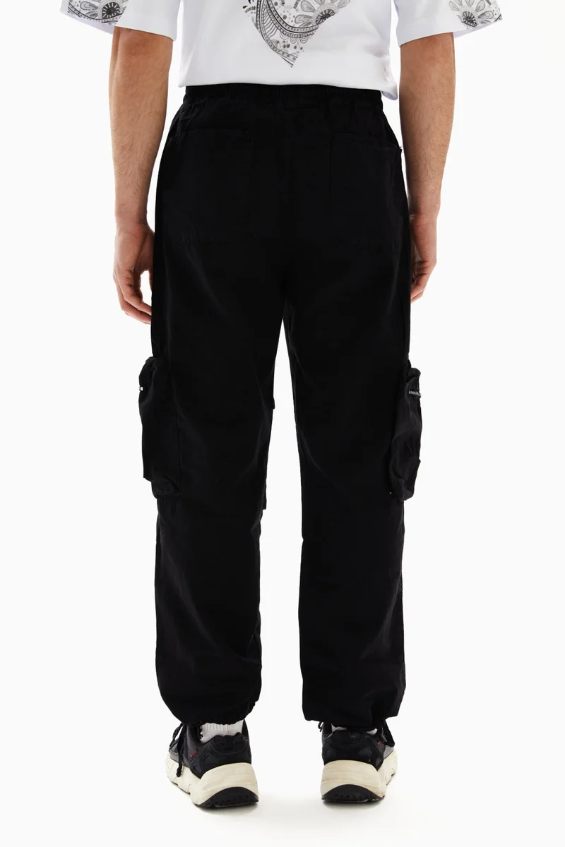 Wecre8 Black Plain Cargo Pants By WECRE8