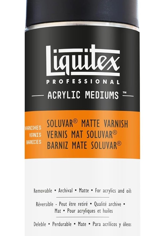 Liquitex Soluvar Matte Varnish - 12 oz (400 ml) - Archival Removable Finish for Acrylics and Oils - Image 1