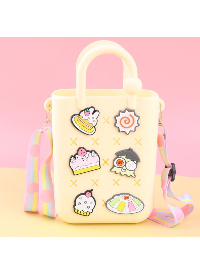 Loquat DIY Hole Bag Cute Accessories Summer Beach Vacation Handbag Colorful Hole Bag DIY Beach Bag Jelly Bag-Colors:114-zipper  - Image 3