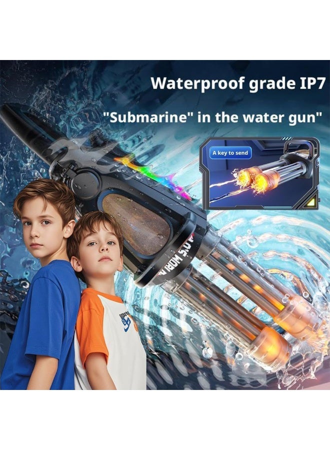 Electric Rotary Water Gun – Dual Barrel Design, LED Light, Modular Battery, 420ml Tank, External Bottle Compatible – Powerful Outdoor Toy for Kids & Adults - Image 4