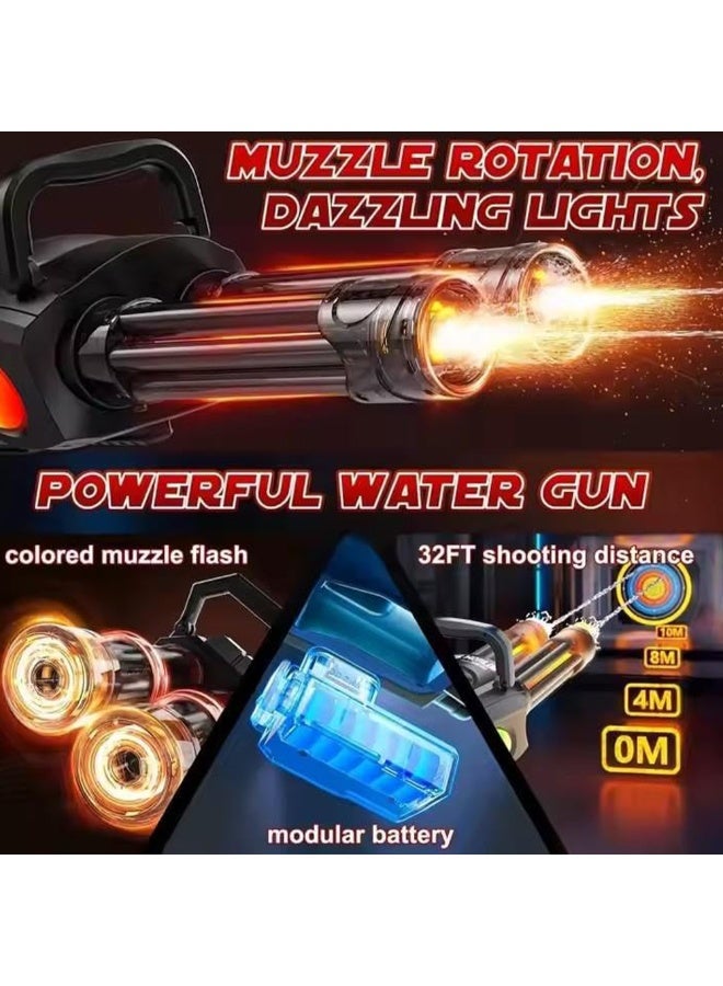 Electric Rotary Water Gun – Dual Barrel Design, LED Light, Modular Battery, 420ml Tank, External Bottle Compatible – Powerful Outdoor Toy for Kids & Adults - Image 3