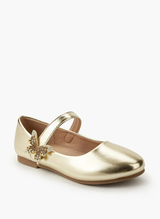 Flora Bella By Shoexpress Girls Butterfly Accent Ballerina Shoes