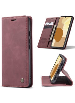 CaseMe CaseMe Google Pixel 6 Pro Case Wallet, for Google Pixel 6 Pro Wallet Case Book Folding Flip Folio Case with Magnetic Kickstand Card Slots Protective Cover - Wine  - Image 1