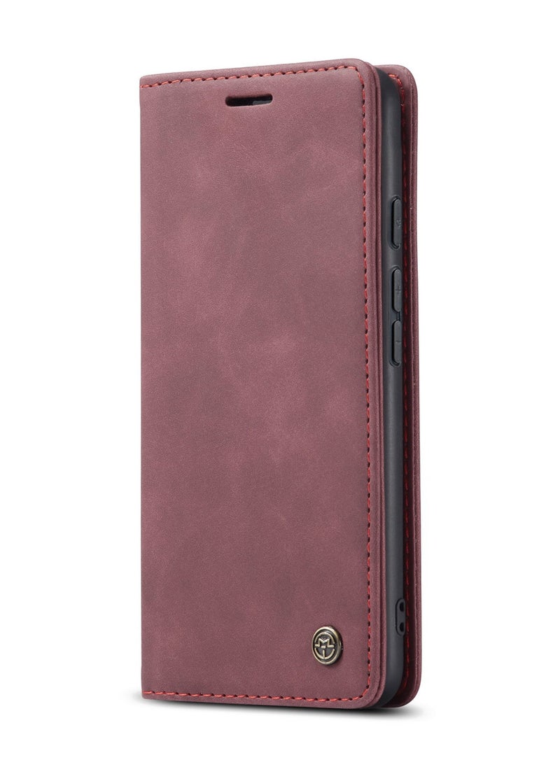 CaseMe - CaseMe Google Pixel 6 Pro Case Wallet, for Google Pixel 6 Pro Wallet Case Book Folding Flip Folio Case with Magnetic Kickstand Card Slots Protective Cover - Wine - Image 1