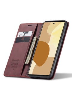 CaseMe CaseMe Google Pixel 6 Pro Case Wallet, for Google Pixel 6 Pro Wallet Case Book Folding Flip Folio Case with Magnetic Kickstand Card Slots Protective Cover - Wine  - Image 5
