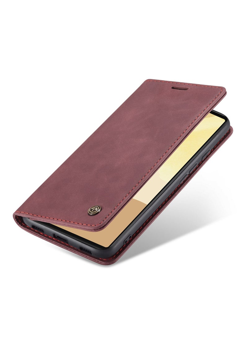 CaseMe - CaseMe Google Pixel 6 Pro Case Wallet, for Google Pixel 6 Pro Wallet Case Book Folding Flip Folio Case with Magnetic Kickstand Card Slots Protective Cover - Wine - Image 1