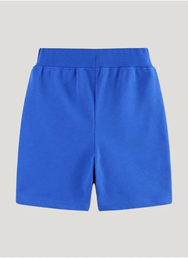 YUNIQEE Blue Regular Fit Mid Rise Printed Shorts