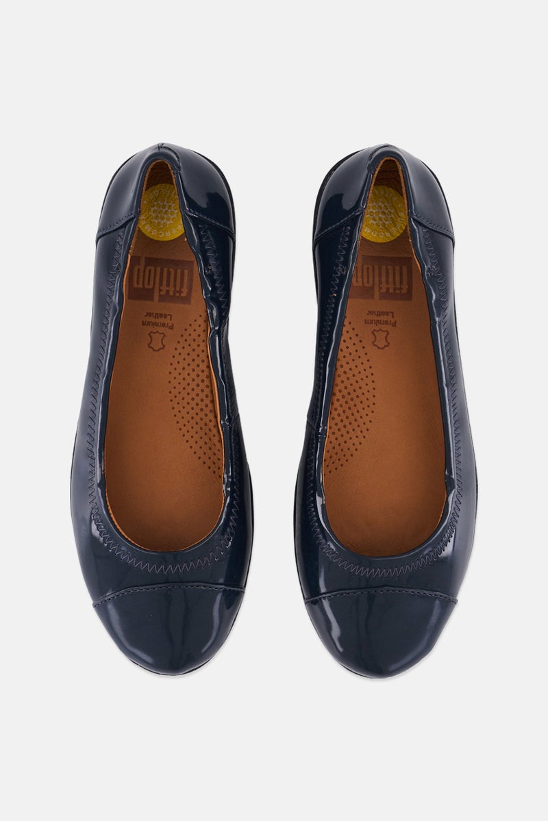 FitFlop Women F-Pop Ballerina Slip On Shoes, Navy - Image 3