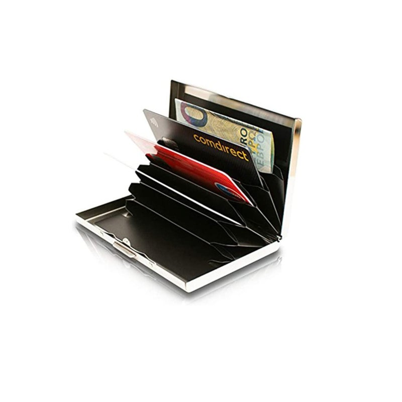 Zikra Credit Card Holder Wallet Metal Protector RFID Blocking Bank Card Wallet Business Card Holder Case for Ladies Women Men Stainless Steel - Image 2