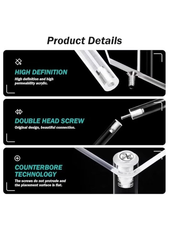 أخبار حامل عرض أكريليك، رف عرض أكريليك بأربعة مستويات، حامل عرض متعدد المستويات، حوامل صغيرة، طاولات وخزائن، ديكور ومنظم، رفوف حلويات للحفلات، منظم مكياج، حامل من حجر الكريستال للزينة - Image 4