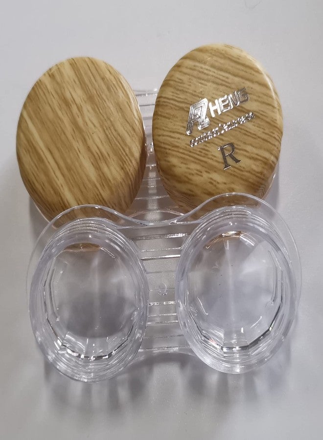 MUDOR 6 Pack Wood Grain Contact Lens Case, Contact Lens Box Holder Container Soak Storage Kit, Mini Contact Lens Travel Case with Leak-Proof Packaging,Wood color - Image 3