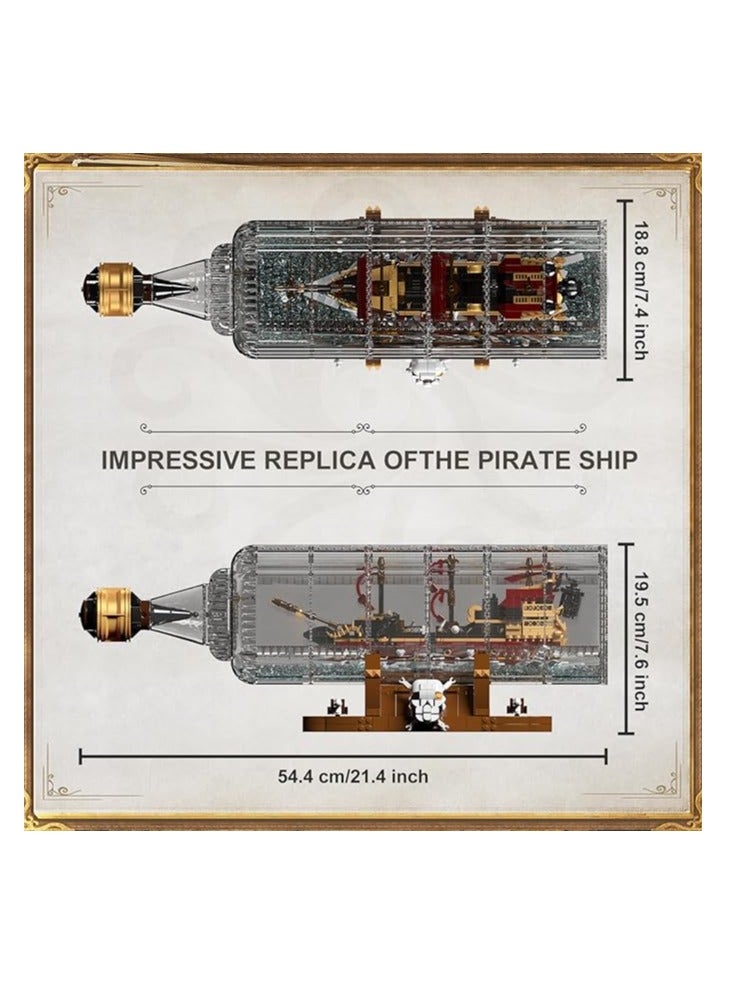 mould king 10066 Educational Ship in a Bottle Building Blocks Toy, Pirate Ship Model Building Brick Sets, Gift for Boys & Girls Age 8+/Adults Collections Enthusiasts (2488+ Pieces)  - Image 3