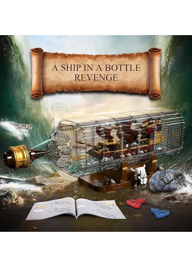 mould king 10066 Educational Ship in a Bottle Building Blocks Toy, Pirate Ship Model Building Brick Sets, Gift for Boys & Girls Age 8+/Adults Collections Enthusiasts (2488+ Pieces)  - Image 2