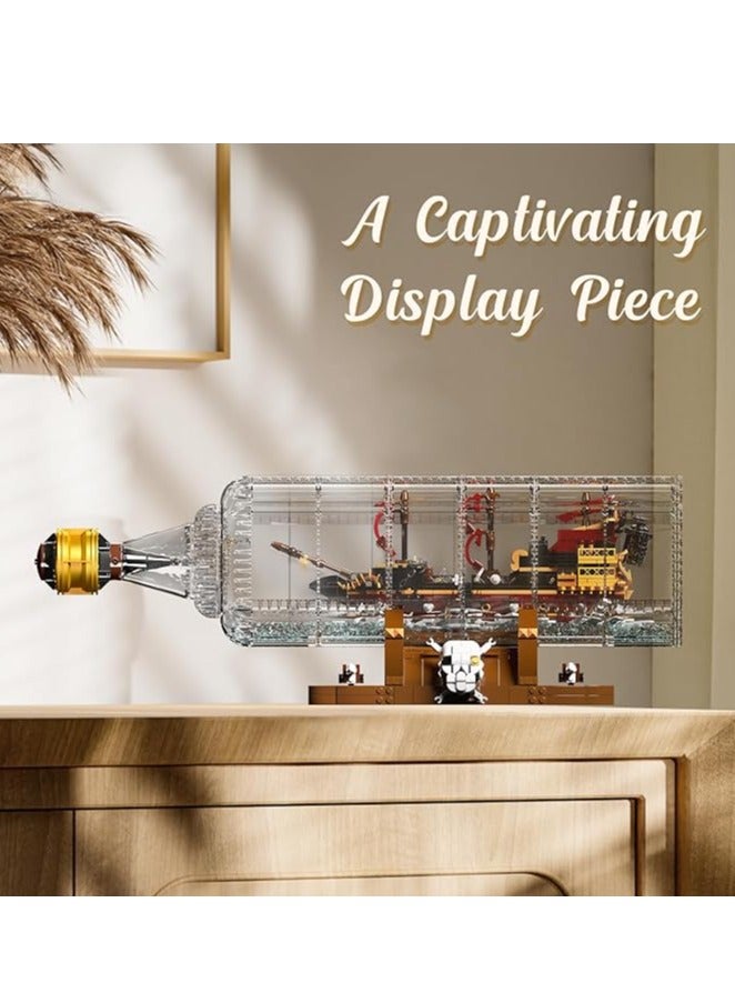 mould king 10066 Educational Ship in a Bottle Building Blocks Toy, Pirate Ship Model Building Brick Sets, Gift for Boys & Girls Age 8+/Adults Collections Enthusiasts (2488+ Pieces)  - Image 4