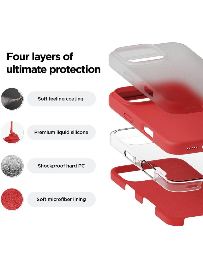 Raxoom Full Body Protection Case for iPhone 16 Pro - Shockproof, Slim Design with Anti-Scratch Microfiber Lining - Bold Red - Image 2