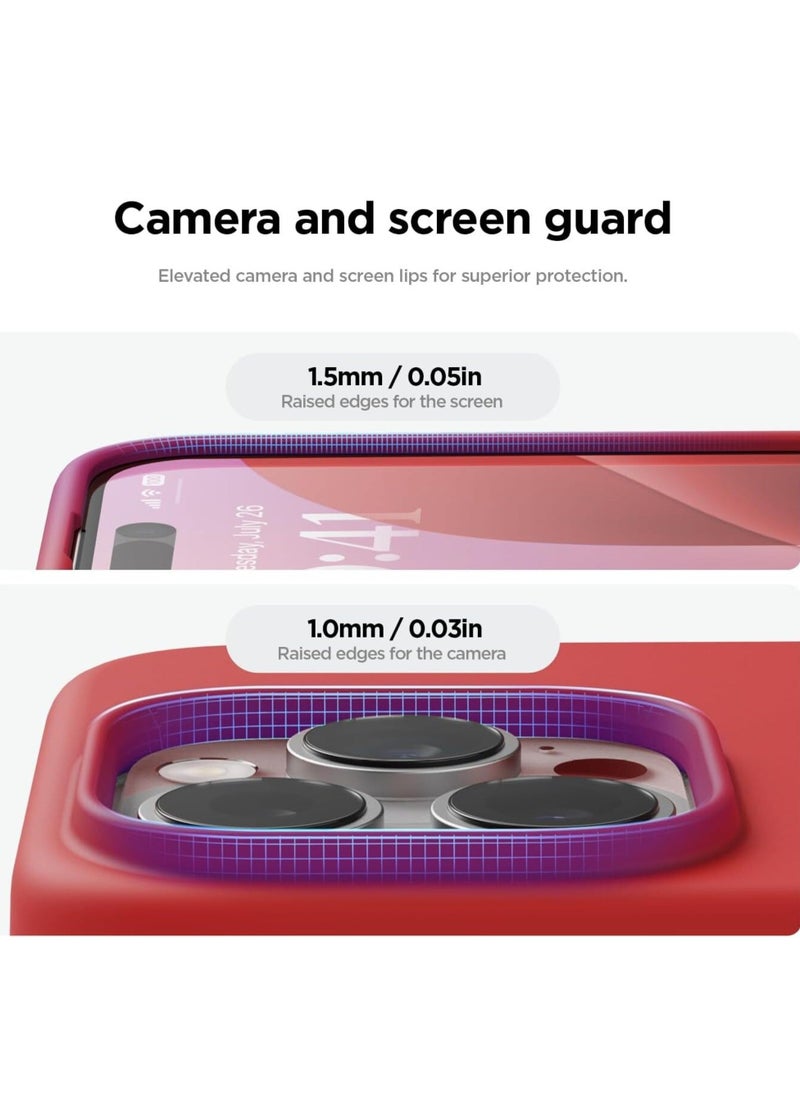 Raxoom Full Body Protection Case for iPhone 16 Pro - Shockproof, Slim Design with Anti-Scratch Microfiber Lining - Bold Red - Image 3
