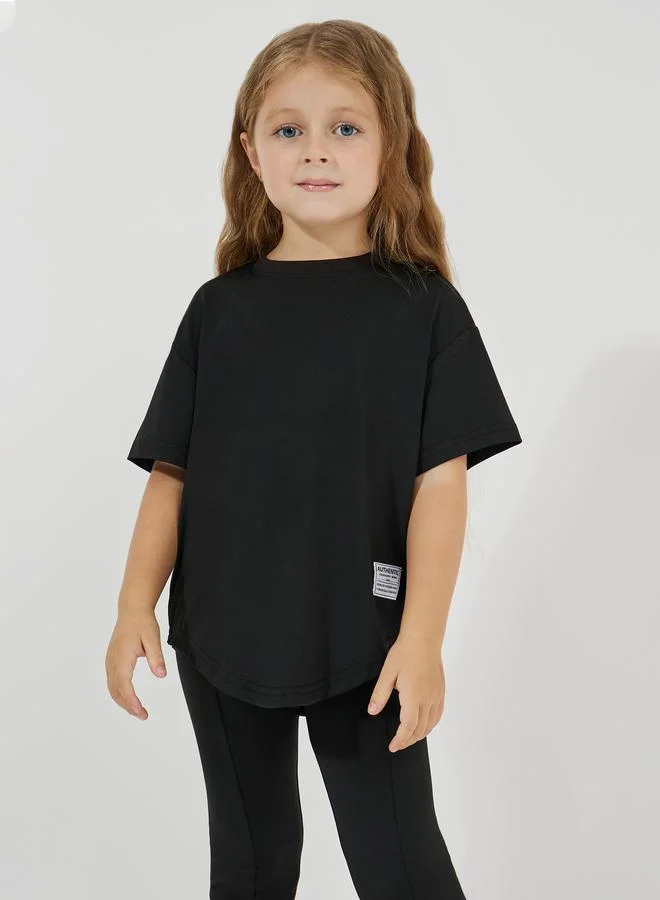 Styli Dropped Shoulder Oversized T-Shirt & Pintuck Leggings Set