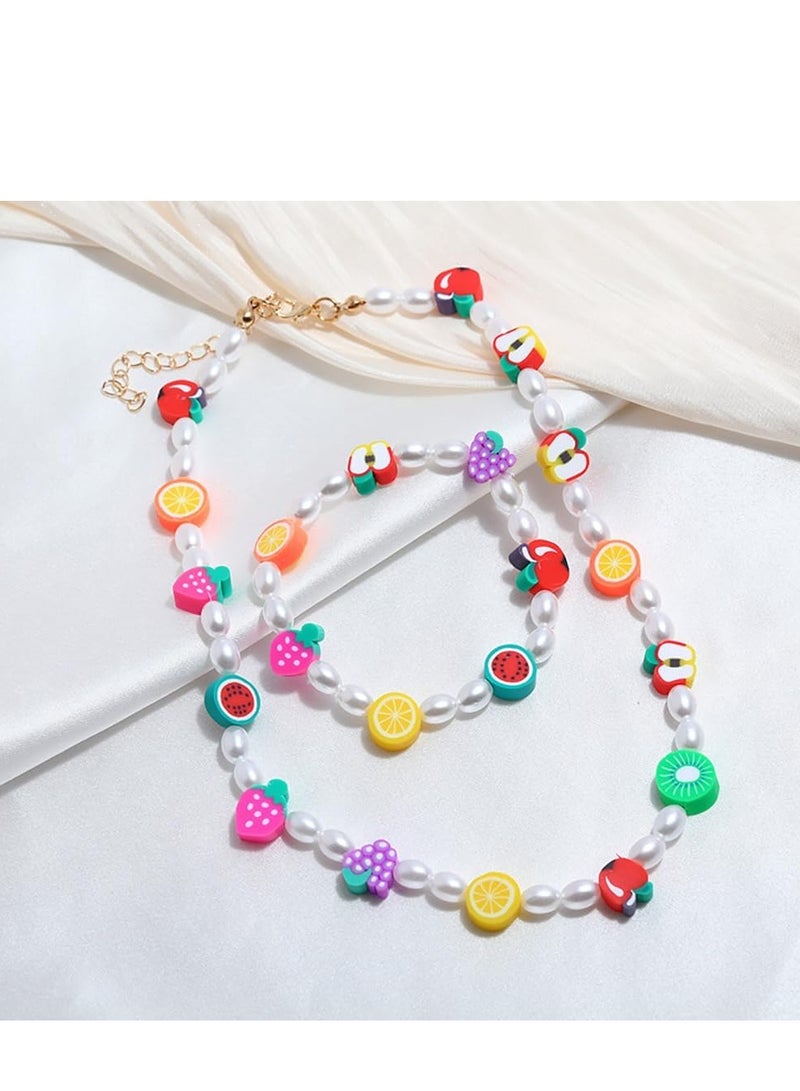 480 قطعة من خرز طين البوليمر على شكل زهرة الفاكهة، 24 قطعة من خرز طين الفطر على شكل قلب لطيف، مجموعة إكسسوارات لصنع القلائد والأقراط والأساور بنفسك للنساء والفتيات - Image 4