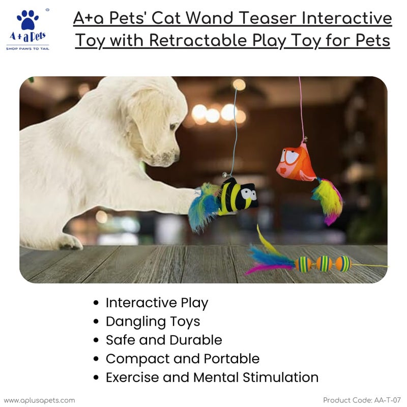 A+a Pets ' Pack of 2 Cat Wand Teaser Interactive Toy for Cats, Puppies, and Small Animals Mouse & Cone (Set of 2) - Image 4