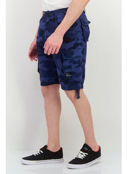CROSSHATCH Men Camouflage Cargo Shorts, Blue Camo  - Image 2