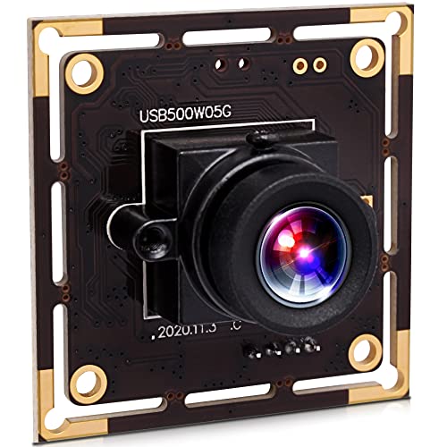 ELP 5mp Wide Angle USB Camera Module for Computer and Raspberry Pi Mini UVC USB2.0 PC Camera 100degree Low Distortion Webcam Board MI5100 Lightburn Camera Laser Engraver Camera for Laptop Jetson Nano - Image 1
