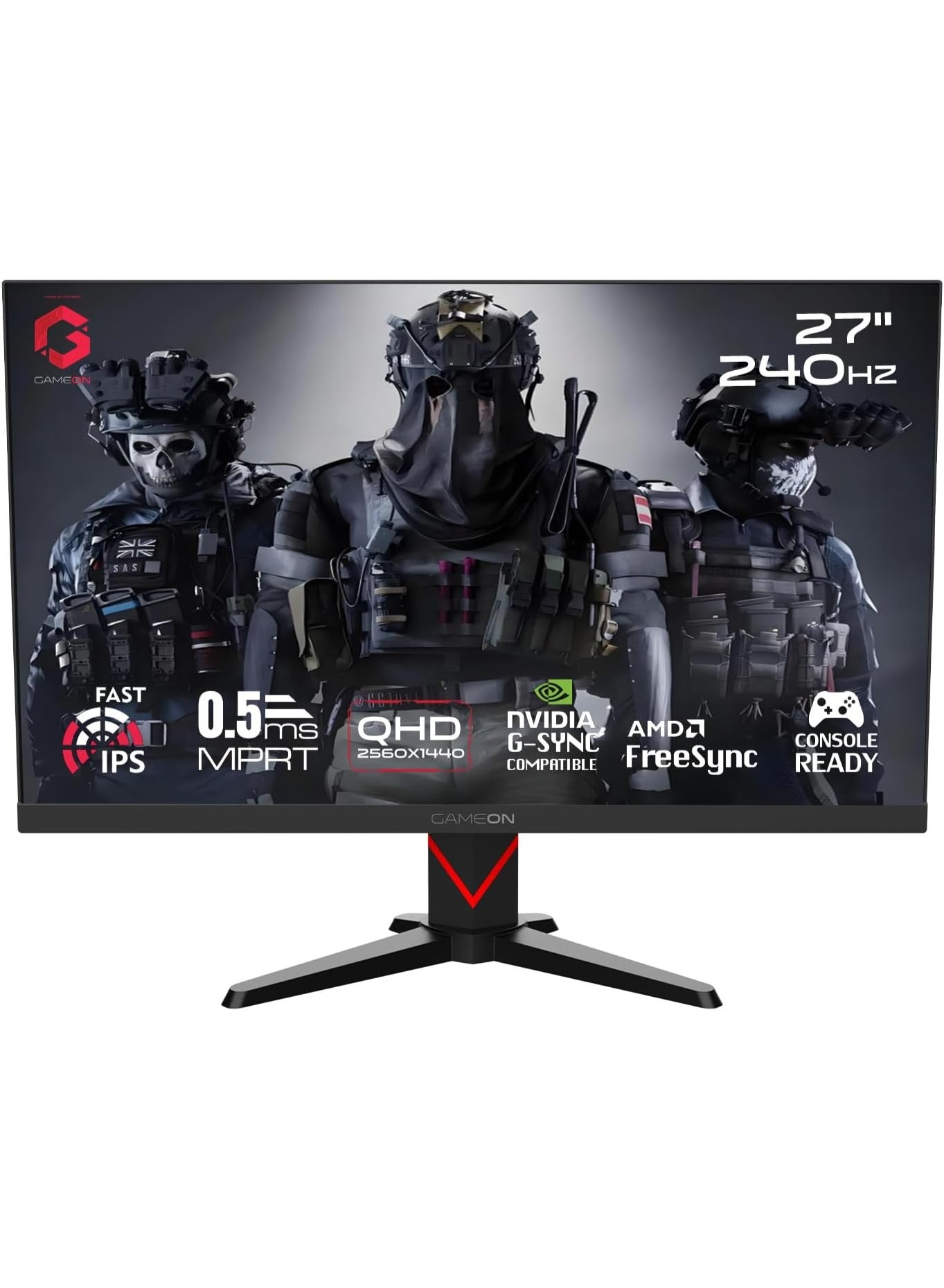 27 Inch QHD Gaming Monitor 2560x1440 Fast IPS 240Hz Overclock 0.5ms MPRT HDR400 FreeSync G-Sync Compatible HDMI 2.1 DisplayPort PC & Console Ready Black black