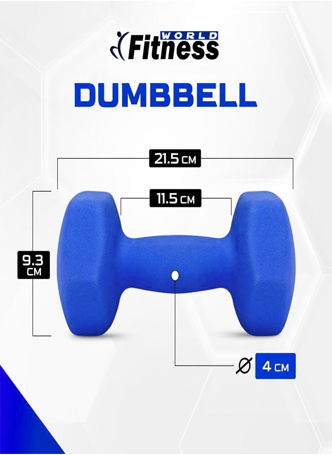 Fitness World Small hexagonal dumbbell set of two pieces weighing 0.5 kg each 11x5x5cm  - Image 2