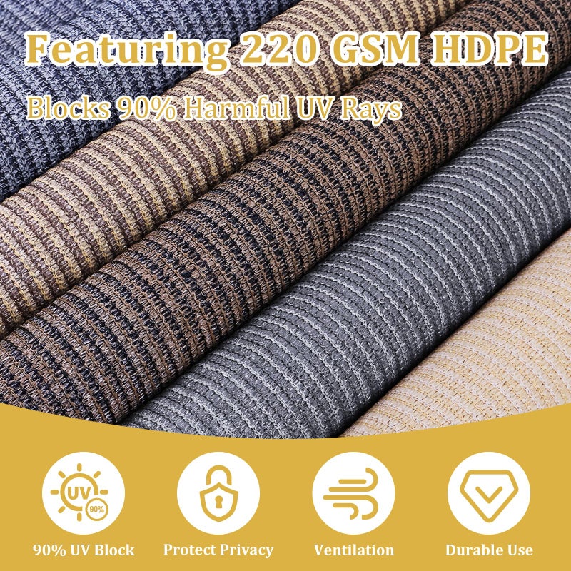 Shade&Beyond Outdoor Roller Shades with Splicing Design, 8' W x 8' H Cordless Patio Roll Up Blinds, Exterior Shade Cloth Roll for Porch, Gazebo, Pergola, Balcony, Gray - Image 3