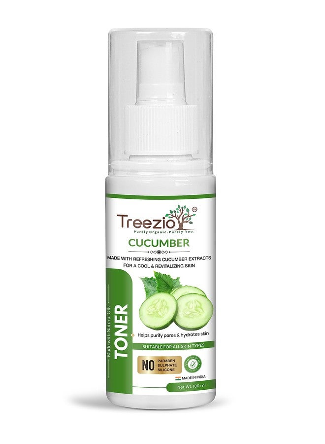 TREEZIO تونر الخيار من تريزيو - ينقي المسام ويرطب البشرة | خالٍ من الكبريتات والبارابين | للرجال والنساء (100 مل) - Image 1