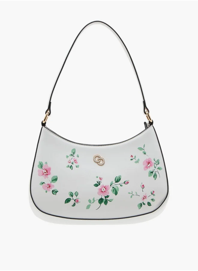 Celeste Floral Print Shoulder Bag with Zip Closure